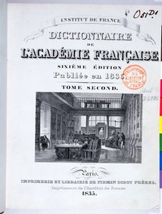 Okładka Słownika Akademii Francuskiej, 1835 autorstwa French School