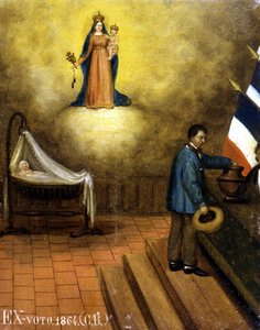 Kołyska w lokalu wyborczym - ex-voto, Musée de Jouques autorstwa French School
