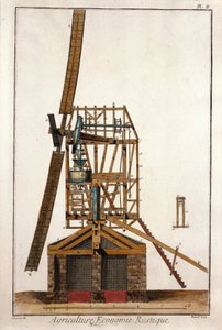 Przekrój wiatraka. Tabliczka zaczerpnięta z „”The Encyclopedie of Diderot et d