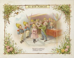 Ukoronowanie dziewczyny pierścieniem kwiatów autorstwa French School