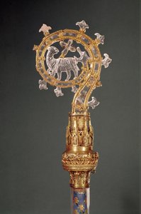 Pastorał opatki Lys, XIII-XV w. (złoto i kryształ górski)