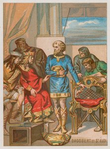 Dagobertowi doradzał Eligius autorstwa French School