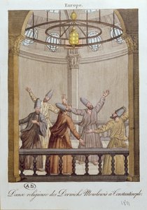 Taniec derwiszów Mewlewis w Konstantynopolu, 1811 autorstwa French School