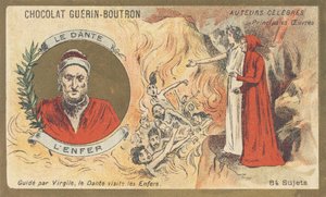 Dante Alighieri, znany jako „Dante” (1265-1321), florencki poeta, pisarz, myśliciel i polityk, autor „Piekła” autorstwa French School