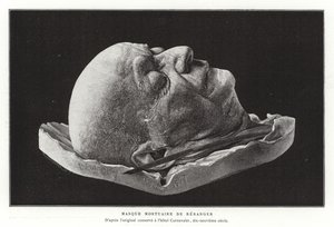 Maska pośmiertna Pierre-Jeana de Beranger, francuskiego poety i autora piosenek autorstwa French School