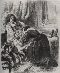 Śmierć Jean Baptiste (Jean-Baptiste) Poquelin, dit Moliere (1622-1673), 17 lutego autorstwa French School
