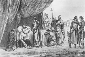 Śmierć Ludwika IX w 1270 (rycina) autorstwa French School