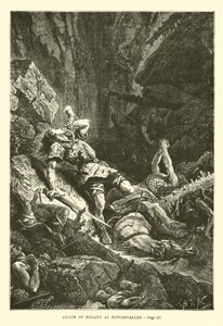 Śmierć Rolanda w Roncesvalles autorstwa French School