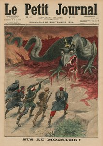 Śmierć potworowi, ilustracja na okładce z „Le Petit Journal”, dodatek illustre, 20 września 1914