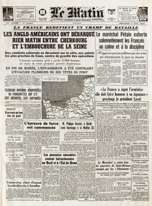 Korytarz w Normandii czerwiec 1944 - Lądowanie w Normandii 6 czerwca 1944 (D-Day) - Rano, czwartek 7 czerwca 1944 Anglo-Amerykanie wyruszyli wczoraj rano między Cherbourgiem a ujściem Sekwany autorstwa French School