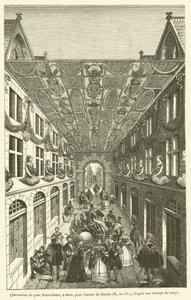 Dekoracja Pont Notre-Dame w Paryżu z okazji wjazdu Karola IX w 1571 r. (rycina) autorstwa French School