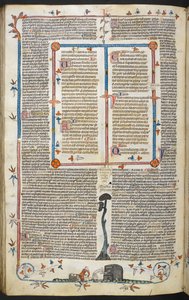 Dekretale Grzegorza IX z połyskiem Bernarda z Parmy („Dekretały Smithfielda”), MS Royal MS 10 E IV, f.145v, ok. 1300-40 (atrament na pergaminie) autorstwa French School