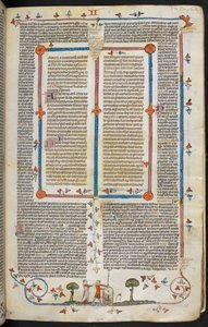 Dekretały Grzegorza IX z połyskiem Bernarda z Parmy („Dekretały Smithfielda”), MS Royal MS 10 E IV, f.144r, ok. 1300-40 (atrament na pergaminie) autorstwa French School