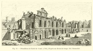 Rozbiórka Hôtel de Conti, 1769, Według ówczesnego rysunku płk Bonnardot autorstwa French School