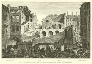 Rozbiórka Chatelet, rok 10, 1802; po akwatincie lepoque, kolekcja Bonnardot autorstwa French School