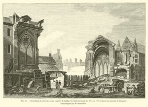 Rozbiórka refektarza i kapituły opactwa Saint-Germain des Pres, w 1797 r., po gwaszu Demachy