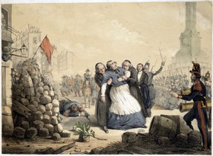 Denis Affre, arcybiskup Paryża, męczennik (25 czerwca 1848) autorstwa French School