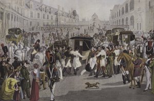 Wyjazd Napoleona z Fontainebleau, 20 kwietnia 1814 autorstwa French School
