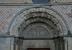 Przedstawiający szczegół północnych drzwi autorstwa French School