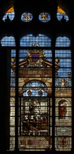 Przedstawiające północne okno w kaplicy w zamku Chantilly autorstwa French School