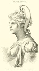 Rysunek Michała Anioła przechowywany w galerii Florencji (grafika) autorstwa French School