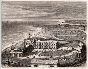 Dieppe - Normandia - rycina w „La France illustrée: geografia, historia, administracja statystyczna” autorstwa V.A. Malt-Browna. 1884 autorstwa French School