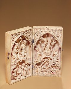 Dyptyk z Koronacją Marii i Sądem Ostatecznym, ok. 1260-70 autorstwa French School