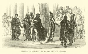 Divitiacus przed senatem rzymskim autorstwa French School