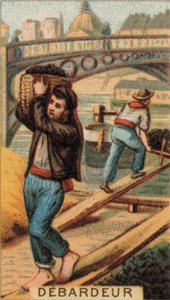 Docker rozładowujący barkę (chromolitho) autorstwa French School