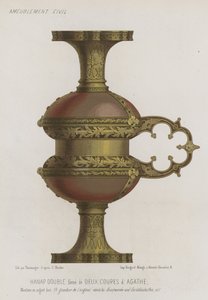 Podwójny kielich uformowany z dwóch filiżanek agatowych autorstwa French School