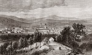 Draguignan - Prowansja-Alpy-Lazurowe Wybrzeże - grawer w „La France illustrée: geografia, historia, administracja statystyczna” autorstwa V.A. Malt-Browna. 1884 autorstwa French School