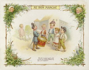 Chłopiec perkusista rozmawia z dziećmi autorstwa French School