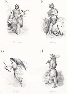 E F G H: Eskulap, Fauna, Dżin, Herkules autorstwa French School