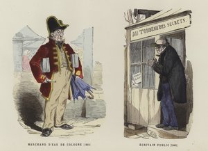 Sprzedawca wody kolońskiej, 1845 i publicysta, 1840 autorstwa French School