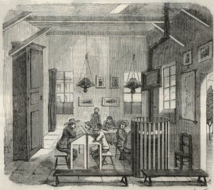 Szkoła dla idiotów w Bicetre w XIX wieku - Grawerowanie w „Tableau-de-Paris” Edmonda Texiera 1852 autorstwa French School