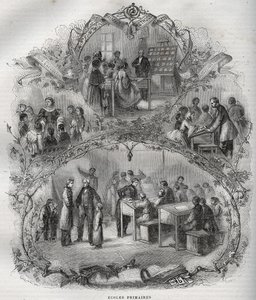 Szkoły podstawowe we Francji w XIX wieku - grawerowanie w - Nowa encyklopedia narodowa Maurice