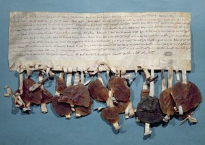 Edykt króla Francji Ludwika VIII wprowadzający zakaz lichwy przez Żydów (tusz na welinie i wosk) autorstwa French School