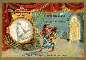 Edouard Lalo, francuski kompozytor i scena z jego opery Le Roi d