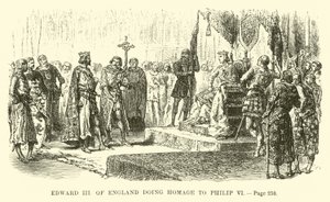 Edward III z Anglii składa hołd Filipowi VI autorstwa French School