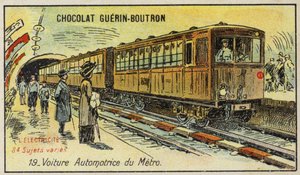Elektryczny pociąg metra (chromolitho) autorstwa French School