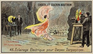 Oświetlenie elektryczne do tańca serpentynowego (chromolitho) autorstwa French School