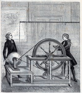 Maszyna elektryczna (Generator) Francisa Hauksbee (1666-1713) udoskonalona przez Boze l
