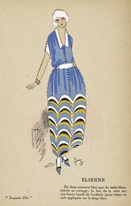 Elienne, z Toujours Chic, wyd. 1921-22 (odbitka szablonowa) autorstwa French School