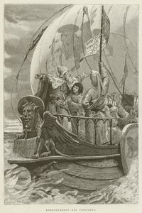 Abordażu Wenecjan (grawerowanie) autorstwa French School