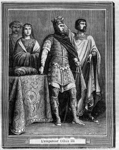 Cesarz Othon III (980-1002), niemiecki cesarz rzymski Grawer w „Historii papieża-króla-królowej-i cesarzy na przestrzeni wieków” Maurice Lachatre autorstwa French School
