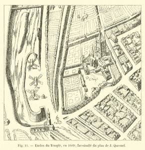 Zabudowa świątynna, 1609 r.; faksymile planu J Quesnela autorstwa French School