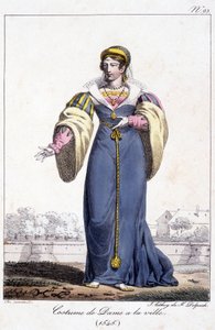 Grawer, strój damski w mieście ok. 1545 r. autorstwa French School