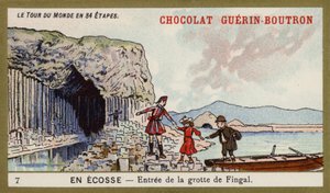 Wejście do Jaskini Fingala; Szkocja (chromolitho) autorstwa French School
