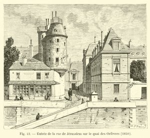 Wejście z Rue de Jerusalem do Quai des Orfevres, 1850 autorstwa French School