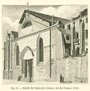 Wejście do kościoła karmelitów, rue des Carmes, 1780 autorstwa French School